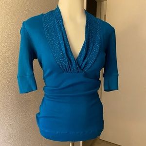 Express, S, Teal Blue, Quarter sleeve